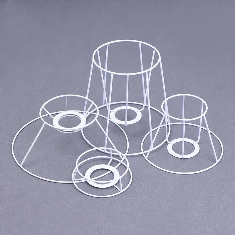 Description Picture 4 of itemLamp Lampshade Shade Wire Frame DIY Guard Ring Light Cage Holder Bulbpendant Drum Table Metal Vintage Cover Round Ceiling Iron