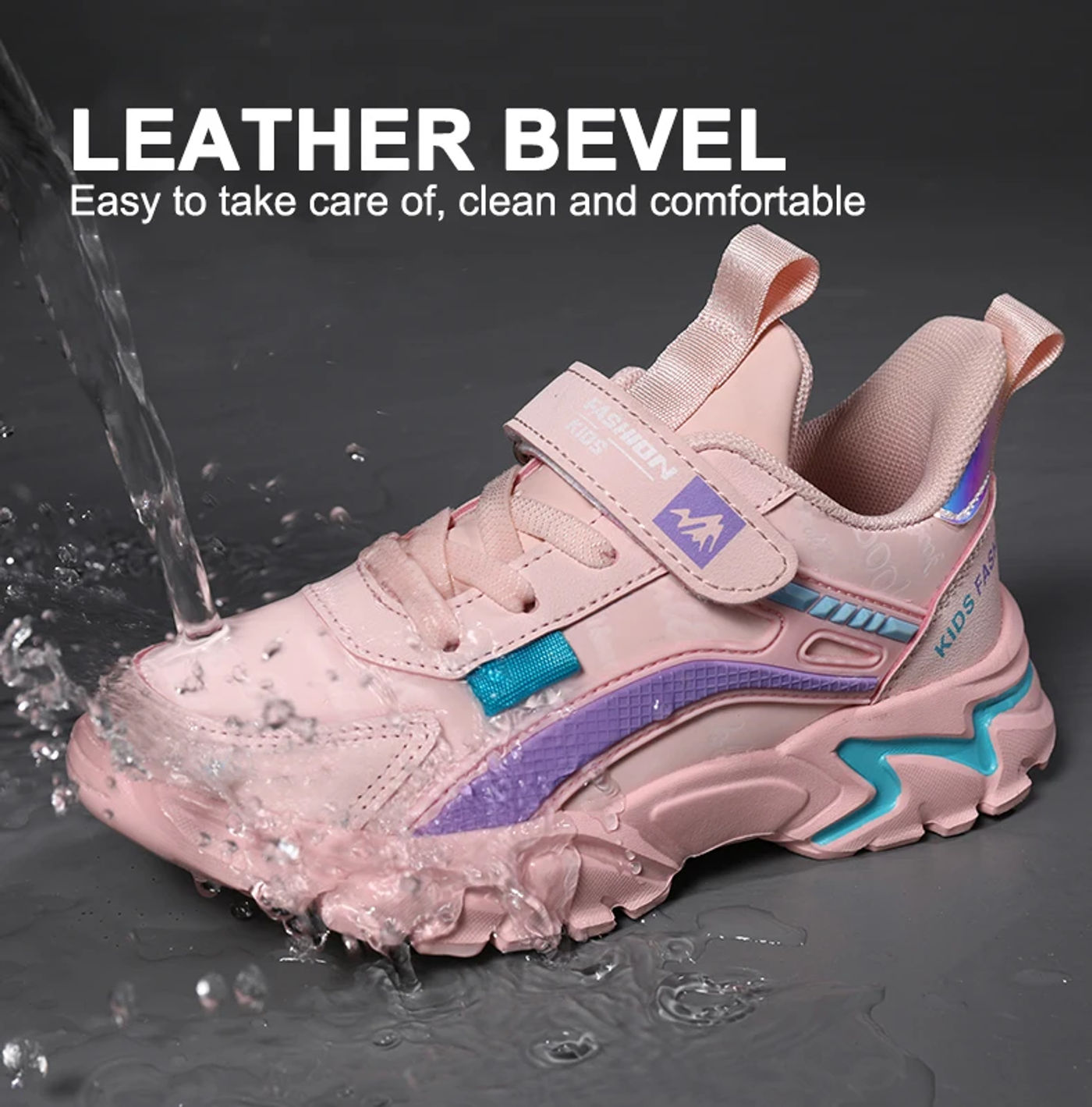 Description Picture 3 of itemChildren Sneakers Casual Shoes for Girls Pink Comfortable Leather Running Sports Kids Girl Flat Breathable Shoes