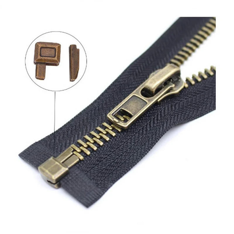 Description Picture 6 of item10 Sets 3# 5# 8# Metal Zipper Latch Slider Retainer Insertion Pin Zipper Bottom Zipper Stopper for Metal Zipper Repair