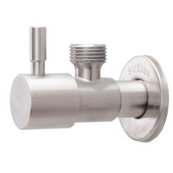 Brushed Water G1/2 Round Handle 304 Stainless Steel Hot And Cold Shut Off Triangular Angle Valves For Bathroom Accessories