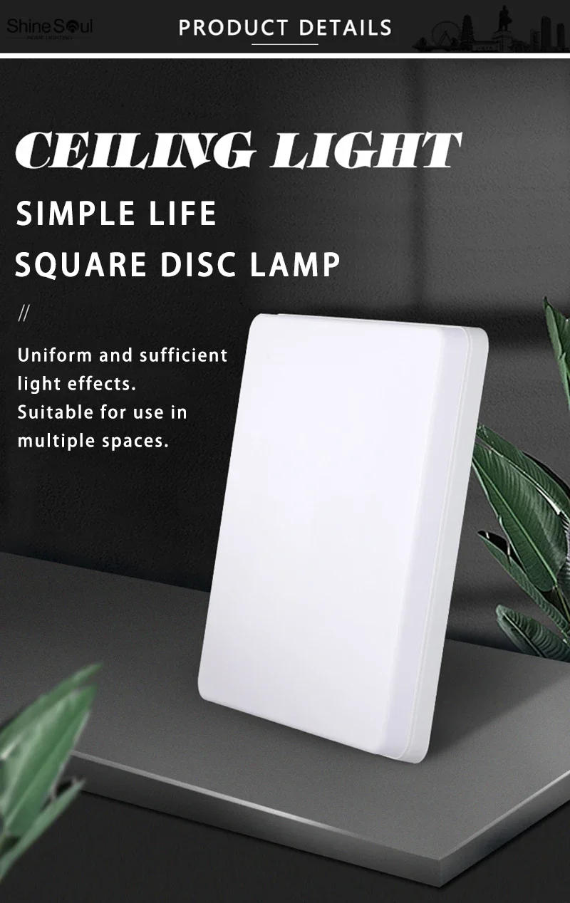 Description Picture 2 of itemLED Ceiling Light Square Energy-saving Home Light 48W36W24W18W 85-265V Living Room Bedroom Dining Room Indoor Lighting