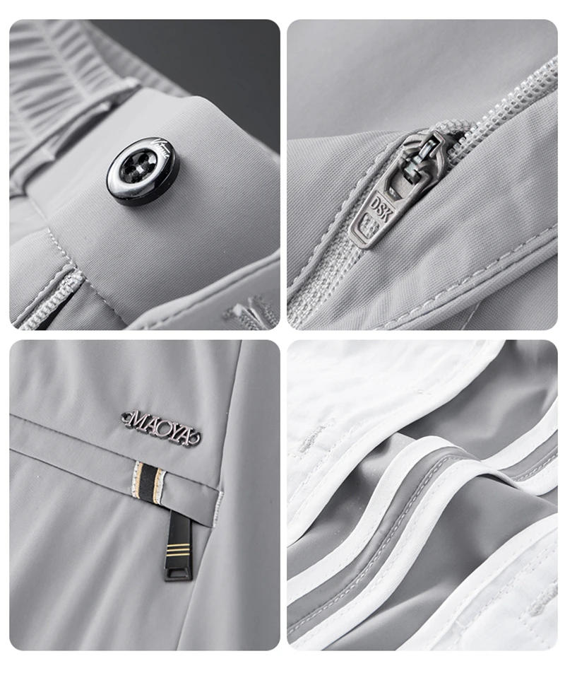 Description Picture 4 of itemSummer Joggers Men Thin Ice Silk Fabric Four-sided Elastic Casual Pants Cargo Trousers Streetwear Sweatpants