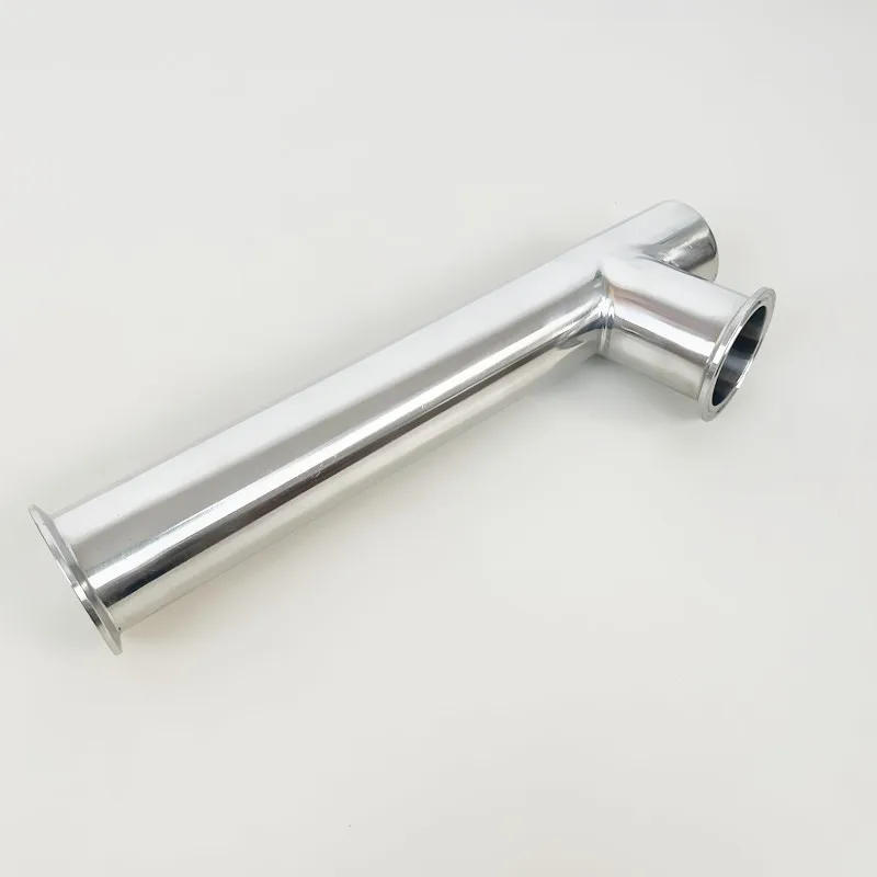 Description Picture 2 of item2"(51mm) OD64mm Sanitary Tri-Clamp Inclined Spool With One Closed End For Distillation,L-320mm Tee For Dimroth,SS304