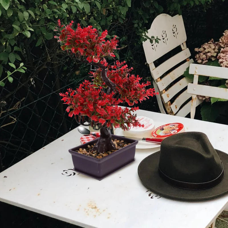 Description Picture 4 of itemFake Potted Plants Fake Greenery Plant Artificial Potted Flowers Faux Plants Tree Simulation Guest Garden Table Decor