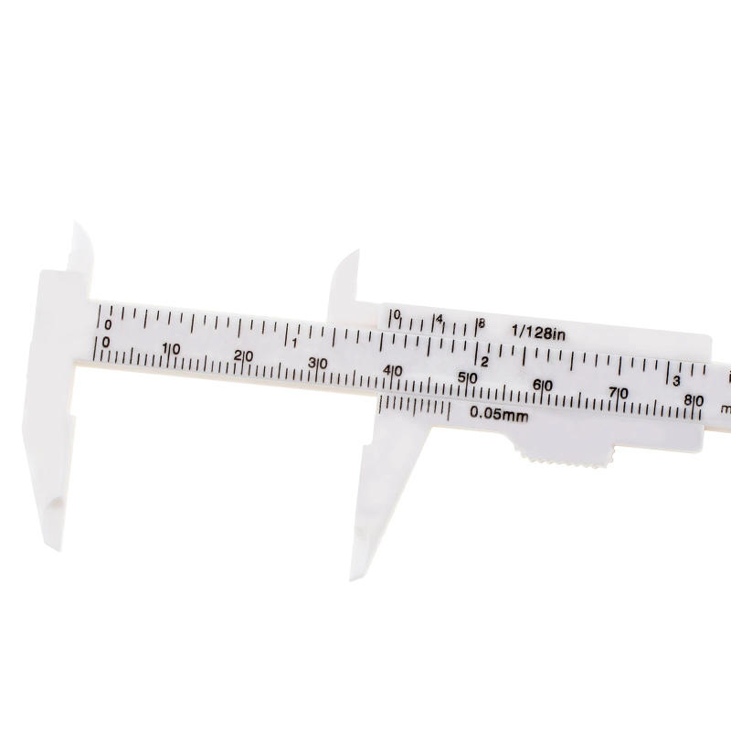 Description Picture 6 of item0-80mm Double Scale White Plastic Vernier Caliper with White Mini Measurement Tool for Students / Antique Measurement