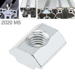 1Piece Carbon Steel M5 for 20 Series Slot T Nut Sliding T Nut Hammer Drop In Nut Fasten Connector 2020 Aluminum Extrusions