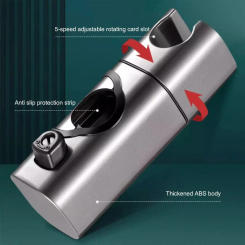 Round Pipe Shower Head Holder Rotatable Adjustable Sprayer Fixed Base Replacement Riser Rail Bracket Hardware Bath Accessories