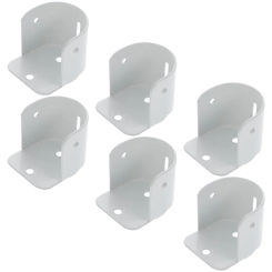 6 Pcs Wardrobe Rod Flange Seat Curtain No Drill Brackets Holders Iron Closet Pole Socket