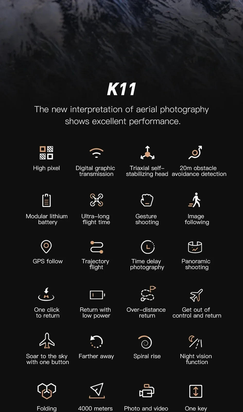 Description Picture 5 of itemK11 Tubro GPS Drone Professional 8K Video HD Dual Camera Aerial Photography 360° Obstacle Avoidance Brushless Quadcopter RC Toys