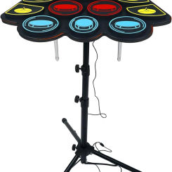 Electronic Drum Set with Light Up Drumsticks and Stand, Electronic Drum Pad with 5 Different Drum Kit, 10 Unique Rhythm