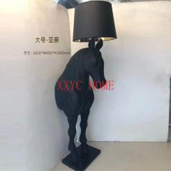 Nordic Simple Modern Living Room and Hotel Lobby Club FRP Decorative Half-Body Horse Floor Lamps
