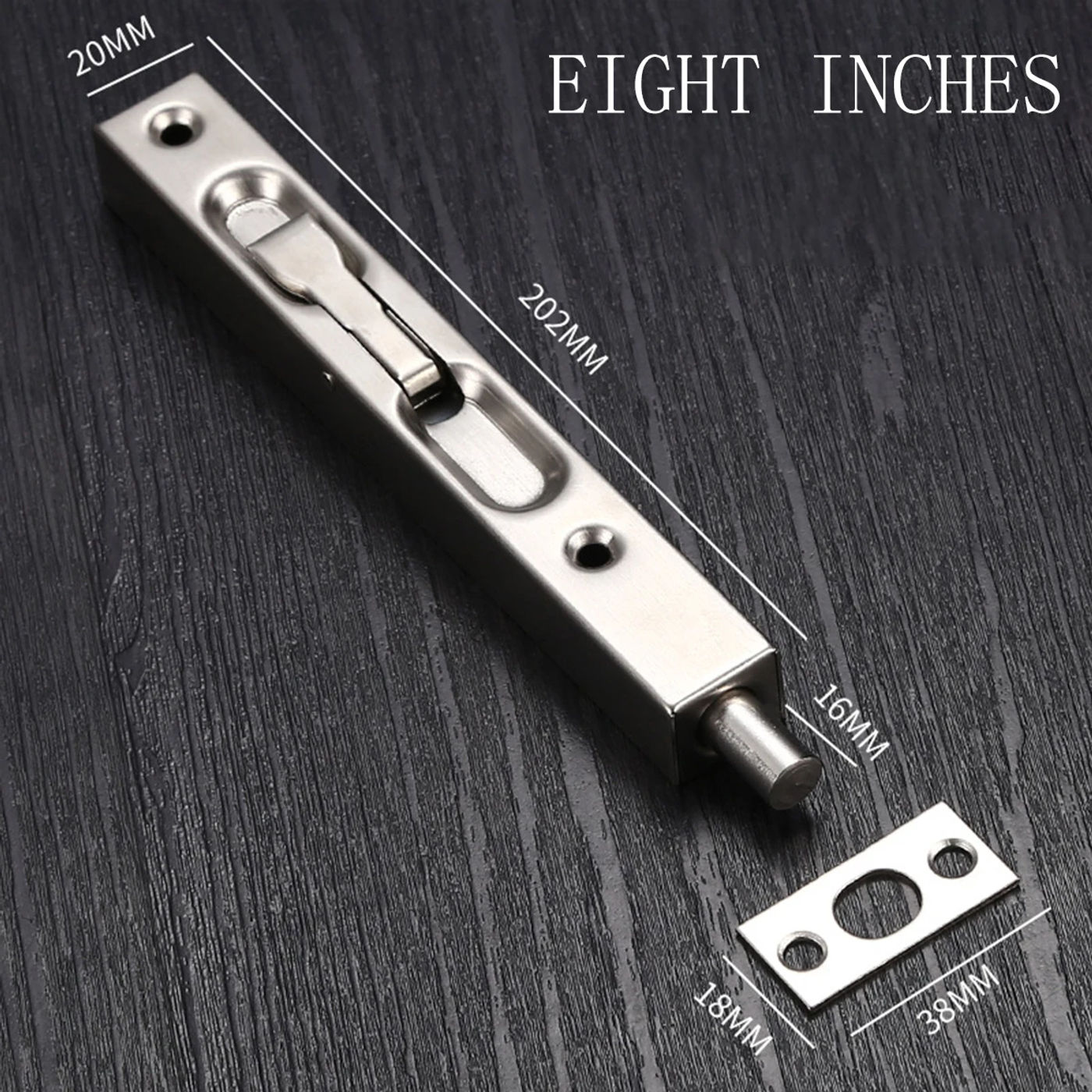 Description Picture 5 of itemSilver 304 stainless steel open-mounted latch, latch latch wood doors and Windows latch latch latch anti-theft new door pin