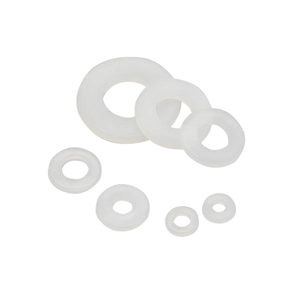 Description Picture 3 of item500Pcs/Box M2 M2.5 M3 M4 M5 M6 M8 White Plastic Nylon Washer Flat Spacer Washer Seals Gasket O Ring Assortment Kit
