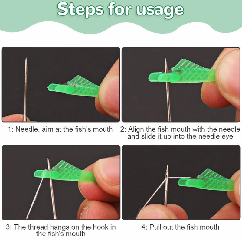 Description Picture 4 of item10pcs Plastic Threading Machine, Sewing Machine Needle, Quick Lead Machine, Clothing Sewing Accessories (Small Fish Shape)