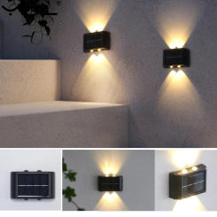 Outdoor LED Solar Wall Lamps Waterproof up Down Luminous For Landscape Stree Garden Decora LED Wall Light Villa Washers Lighting