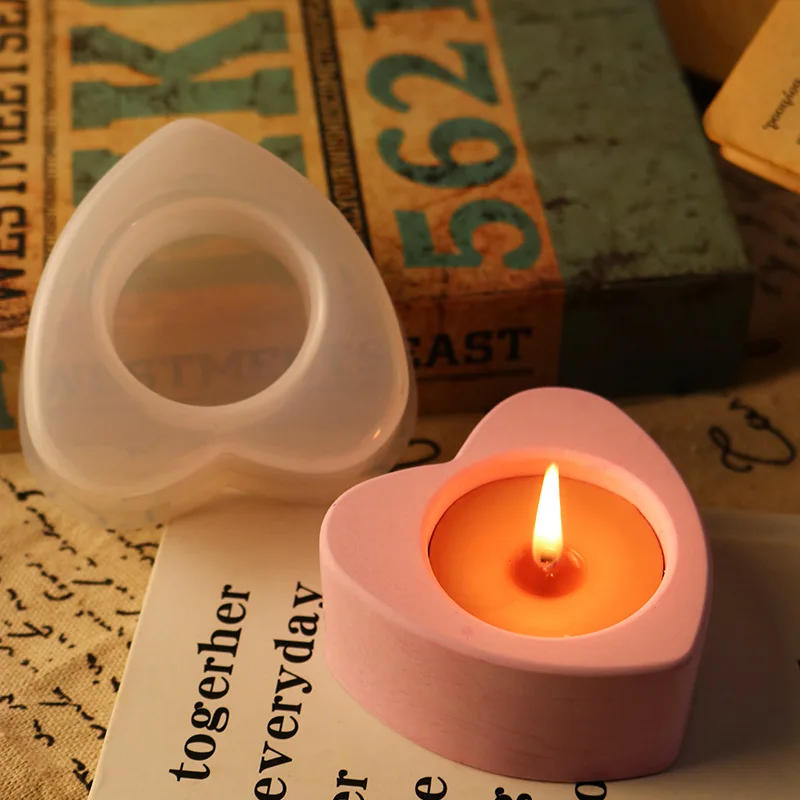 Description Picture 6 of itemLove Candlestick Silicone Mold DIY Heart Shape Candle Holder Concrete Cement Gypsum Mould Epoxy Resin Handicraft Mold Home Decor