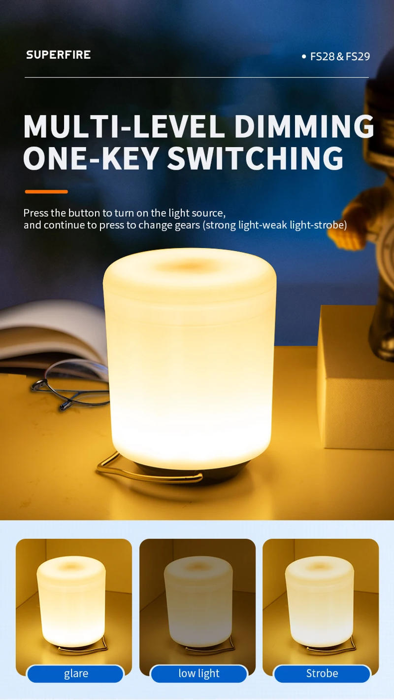 Description Picture 4 of itemSUPERFIRE FS28 LED Camping Lantern Portable Emergency Lights Outdoor Hiking Night Fishing Hanging Type-C Rechargeable Flashlight