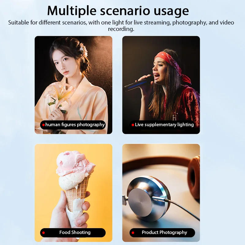 Description Picture 3 of item8 Inch Video Led Light Photography Selfie Dimmable Video Fill Light for Photo Studio Live Stream Fill Lamp No Tripod Stand