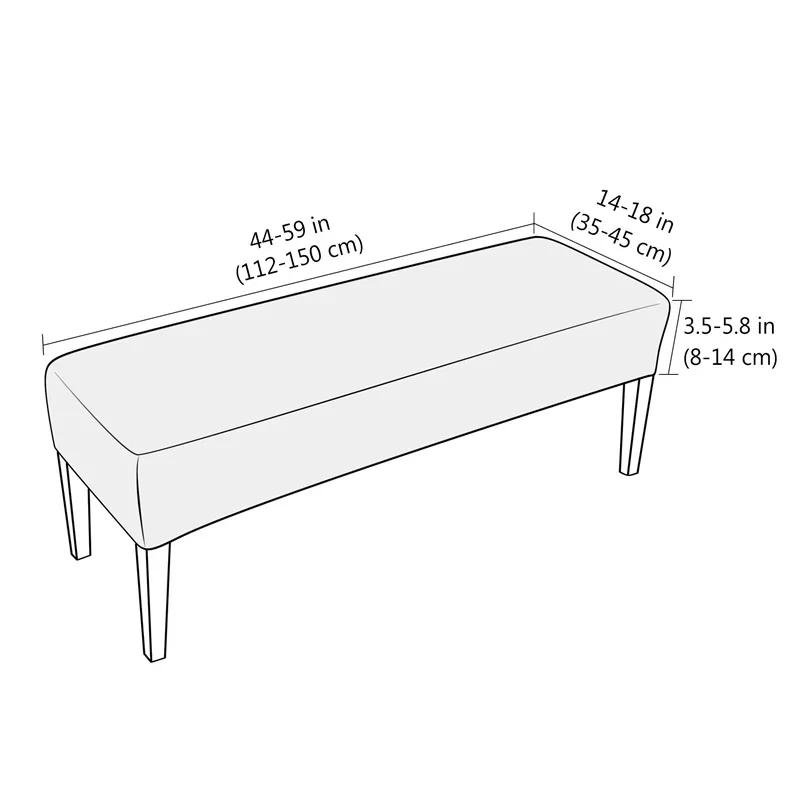 Description Picture 2 of item1PC Leaves Jacquard Bench Cover Stretch Piano Stool Cover Long Bench Seat Case Furniture Protector for Bedroom Home Hotel Decor