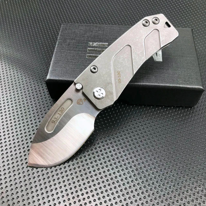 Description Picture 4 of itemTrskt MKT Medford Folding Knife,D2 Blade Tactical Pocket Knives,Survival Camping Knife Outdoor Sharp Knives,Steel Handle