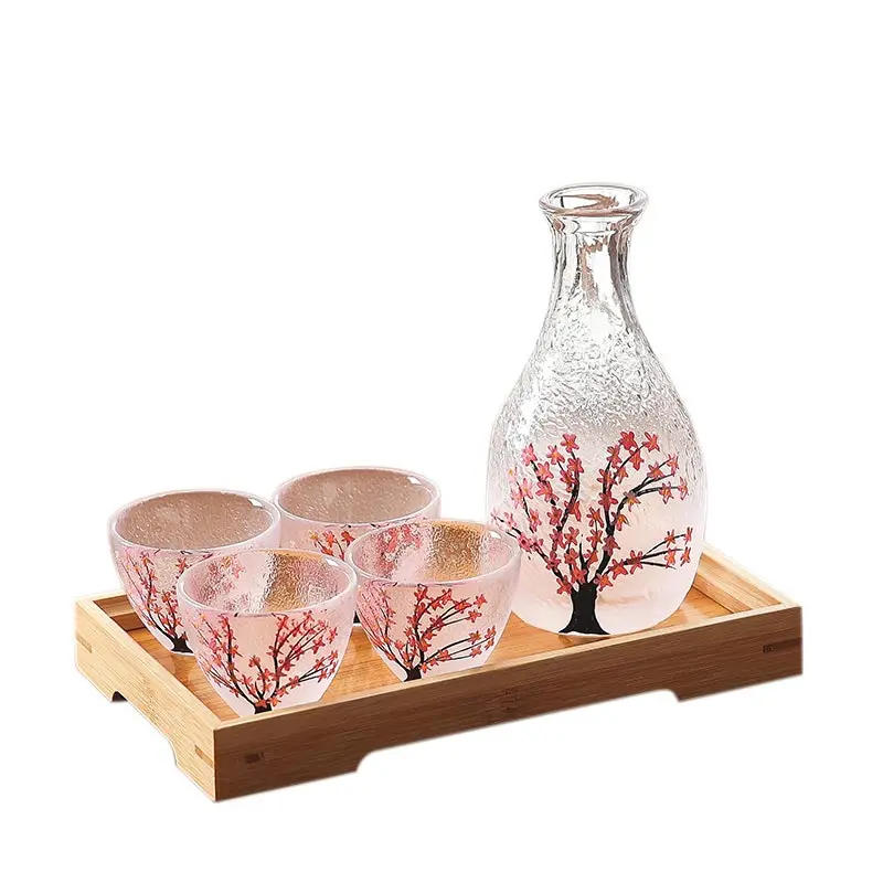 Description Picture 3 of itemJapanese Style Sakura Wine Glasses Wine Decanter Handmade Cocktails Sake Glasses Retro Small Teacups Transparent Water Cup 50ml