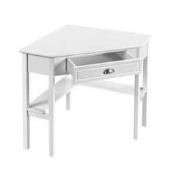 Corner Writing Desk with Storage Drawer, Wood, Pine, Medium Density Fiberboard，41.70 X 28.00 X 30.00 Inches
