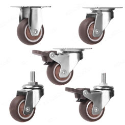 4Pcs 360 Degree Swivel Stem Threaded Casters 1-2 Inch Mute Caster Wheel Replacement for Cart Trolley Baby Bed Furniture Cabinet