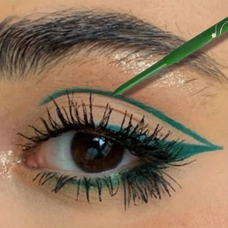 Description Picture 4 of itemGreen Glitter Chameleon Eyeshadow Waterproof Shiny Chrome Eyeliner Pencil Green Gold Purple Lying Silkworm Pen Makeup Cosmetic