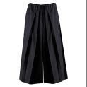 Spring black pleated skirt pants, men's fashion personality wide leg pants Japanese loose flared cropped pants stage pants