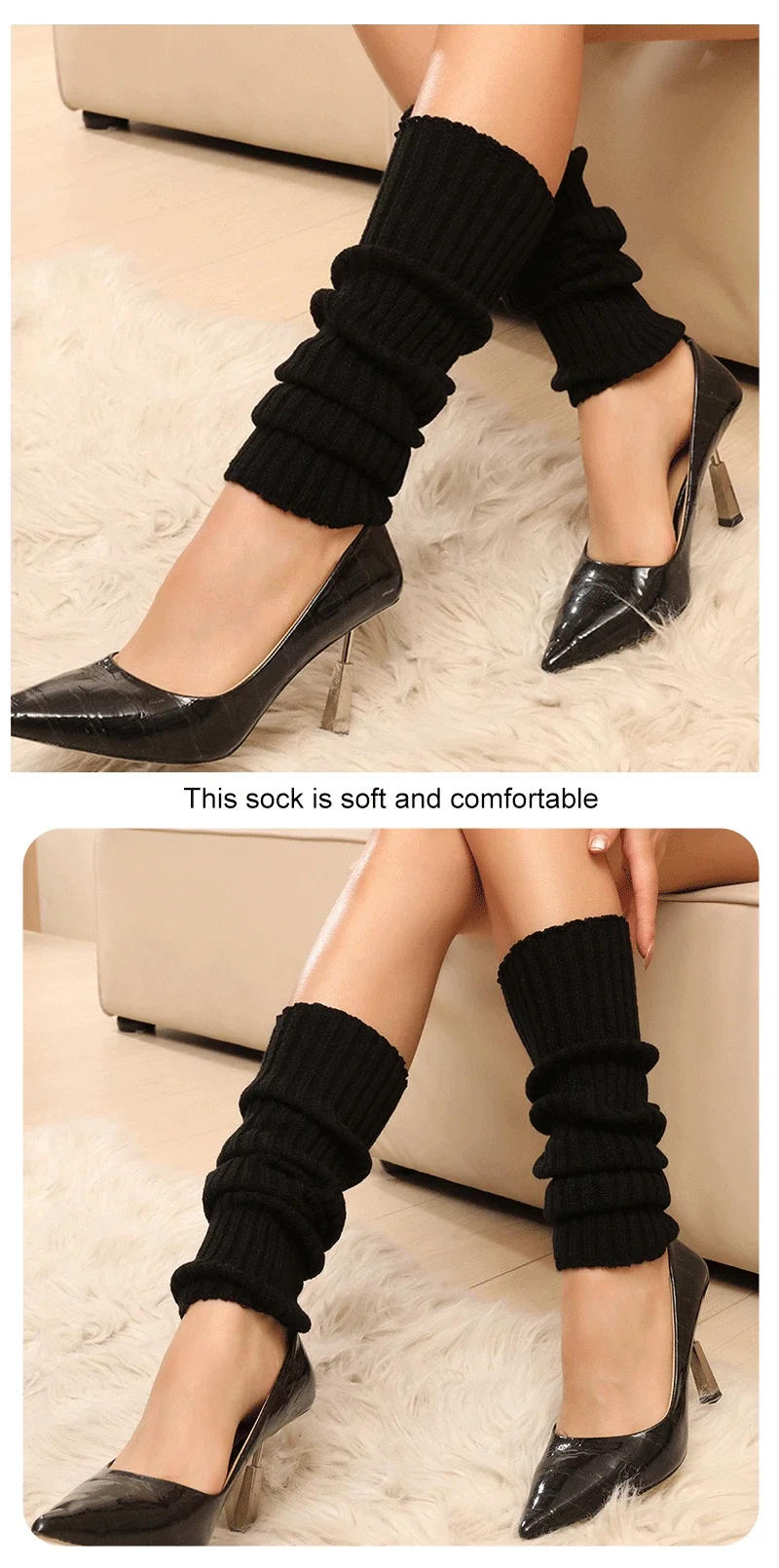 Description Picture 4 of item1 Pair High-quality Foot Warmers JK Uniform Bubble Socks Fashion Korean Lolita Girl Loose Socks Women's Versatile Elephant Socks