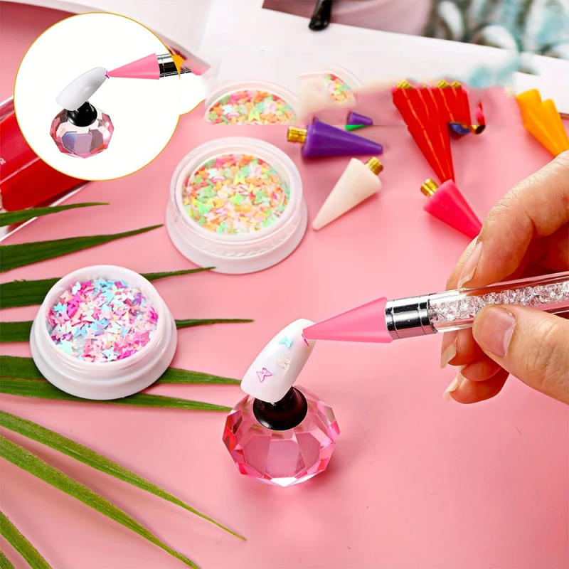 Description Picture 4 of item12Pcs Nail Dotting Pen Replaceable Wax-Head Nail Rhinestones/Beads/Gems Picker Dotting Pen Tip Replacement Wax Head Nail Tools