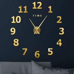 3 Sizes Optional Acrylic Digital Wall Clock Creative Design Mirror Wall Clocks DIY Self Adhesive Quartz Watch Sticker Home Decor