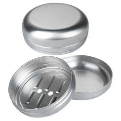 2PCS Aluminum Round Soap Dish Soap Dish Travel Box With Lid And Draining Holes portable soap Container For Shower And Camp