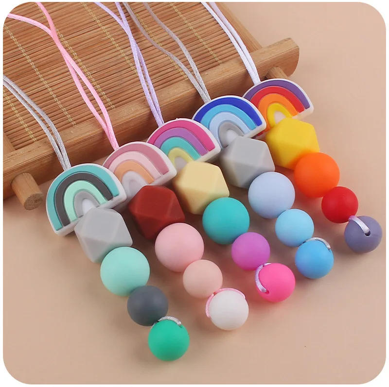 Description Picture 3 of itemBaby Teether Food Grade Silicone Beads Nursing Mom Necklace Baby Gift BPA Free baby gum chewing pendant Accessories Toys