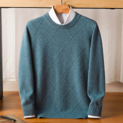 Mens Sweater Winter Clothes The New Fashion All Wool Round Neck Hedging Loose Young Business