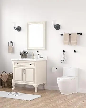 Description Picture 3 of item10-Pieces Matte Black Bathroom Accessories Set, 23.6 Inch Bath Towel Bar Set, SUS 304 Stainless Steel Bathroom Hardware Set