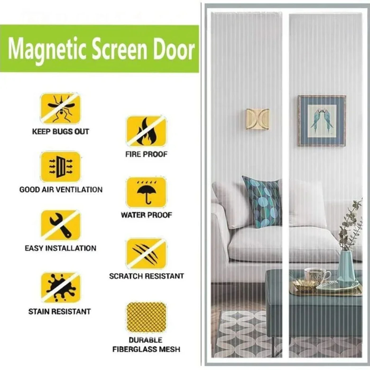 Description Picture 3 of itemMagnetic Mosquito Net for Window Door Curtain Insect Screen Anti-mosquito Net Curtains Invisible Mesh Protective Shades Home