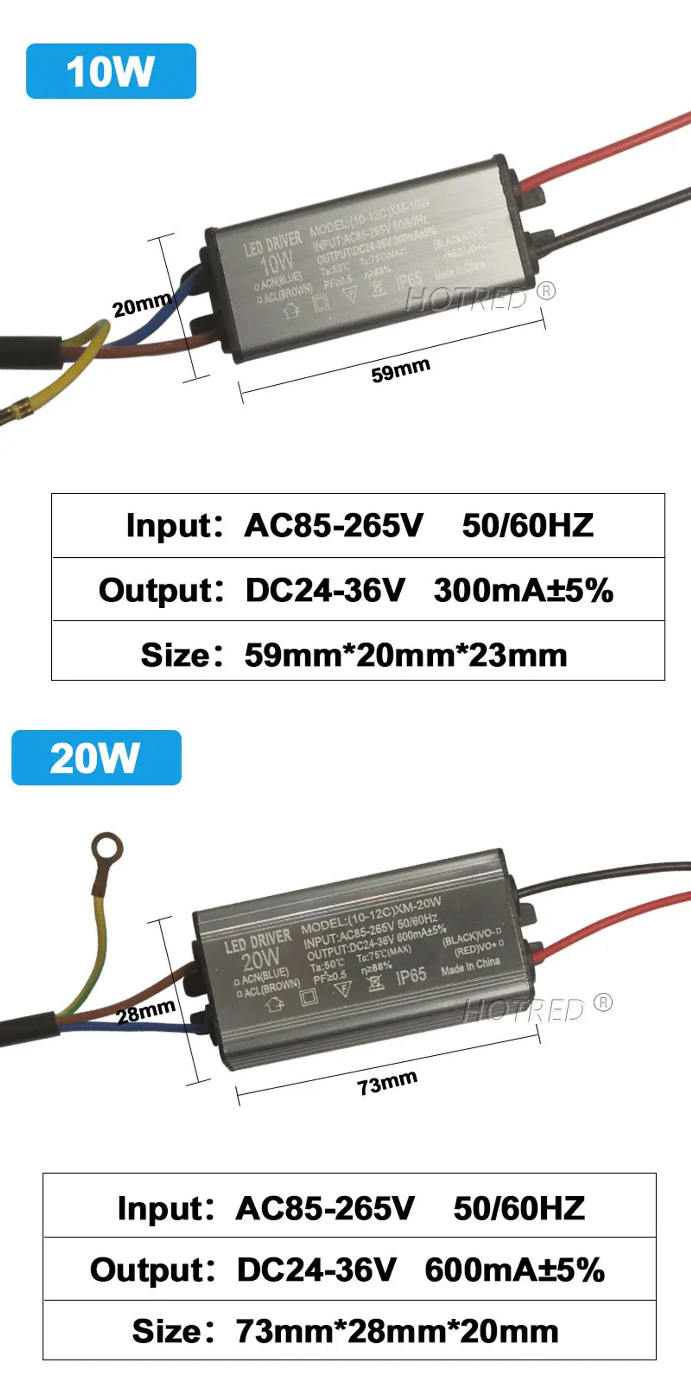 Description Picture 2 of itemLED Driver Waterproof Lighting Transformers 10W 20W 30W 50W 70W 80W 100W DC24-36V Power Supply 600mA 900mA 1500mA 2100mA 3000mA