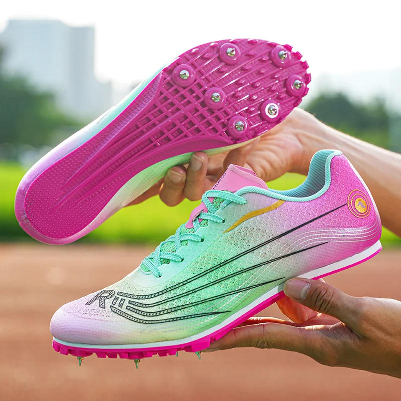 Description Picture 3 of itemHigh Quality Men Track and Field Shoes for Outdoor Training Anti Slip Sneakers Breath Ultra Light Professional Young Runn Shoes