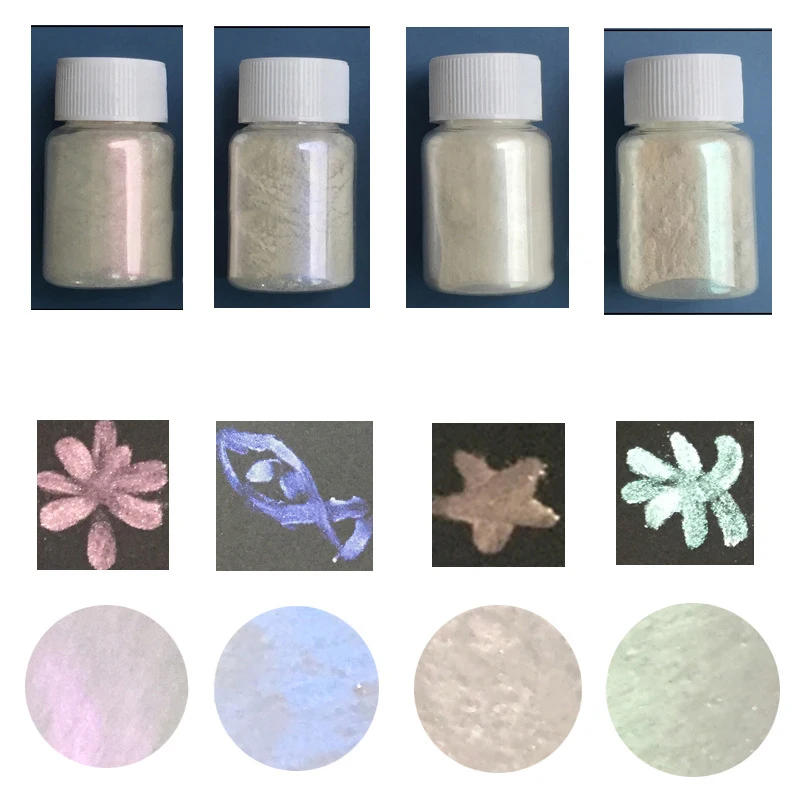 Description Picture 4 of item4PCS Pearlescent Pigment Handmade Glue Pearl Powder Mica Pigment Dyes for DIY Soap Nails Candles Polishes Crystal Mold Making