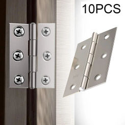 10Pcs Stainless Steel Door Hinges 2In Cabinet Hinge Connector Door Window1 Flat Hinges Bookcase Drawer Furniture Hardware
