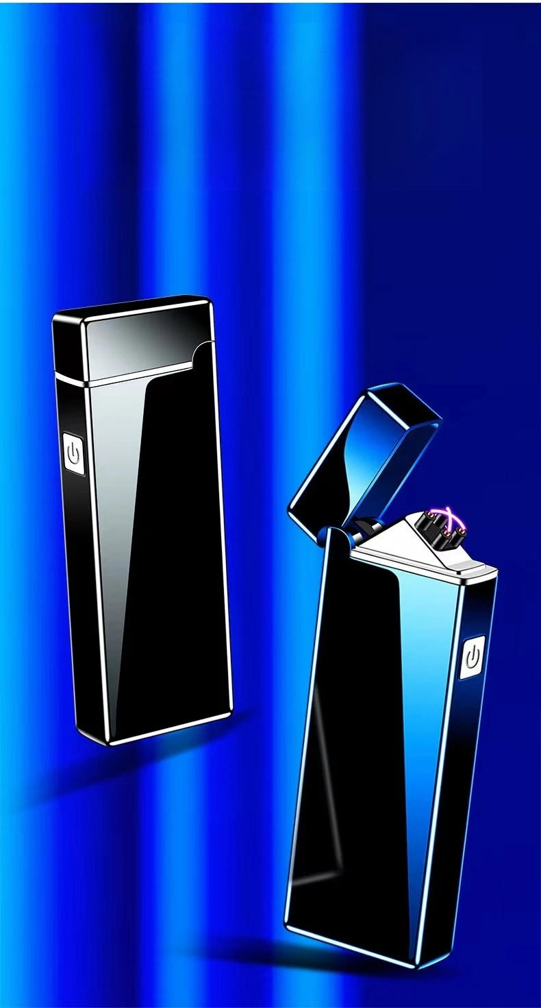 Description Picture 4 of itemNew Electronic Windproof Double Arc Pulse Flameless Lighter USB Charging Cigar Outdoor Lighter Cigarette Accessories Men's Gift