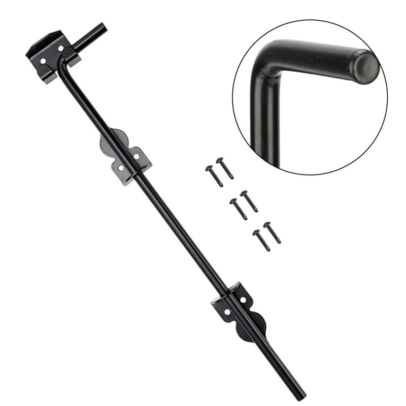 Description Picture 4 of item1pc 12" Heavy Duty Cane Bolt Gate Drop Rod Wood Fence Steel Drop Hardware Black Furniture Hardware Home Improvement Accessories