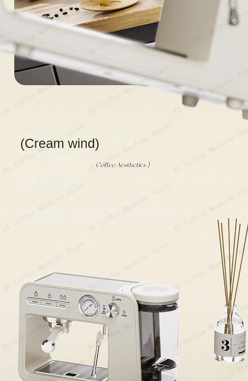 Description Picture 5 of item15bar pump-type retro home coffee machine Espresso milk coffee machine Small semi-automatic coffee machine for beginners