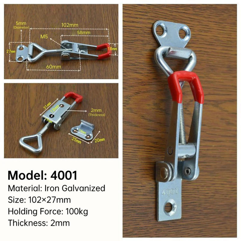 Description Picture 5 of itemToggle Latch Clamp Adjustable Toggle Clamp 4001 4002 4003 Cabinet Boxes Lever Handle Lock For Sliding Door Furniture Hardware