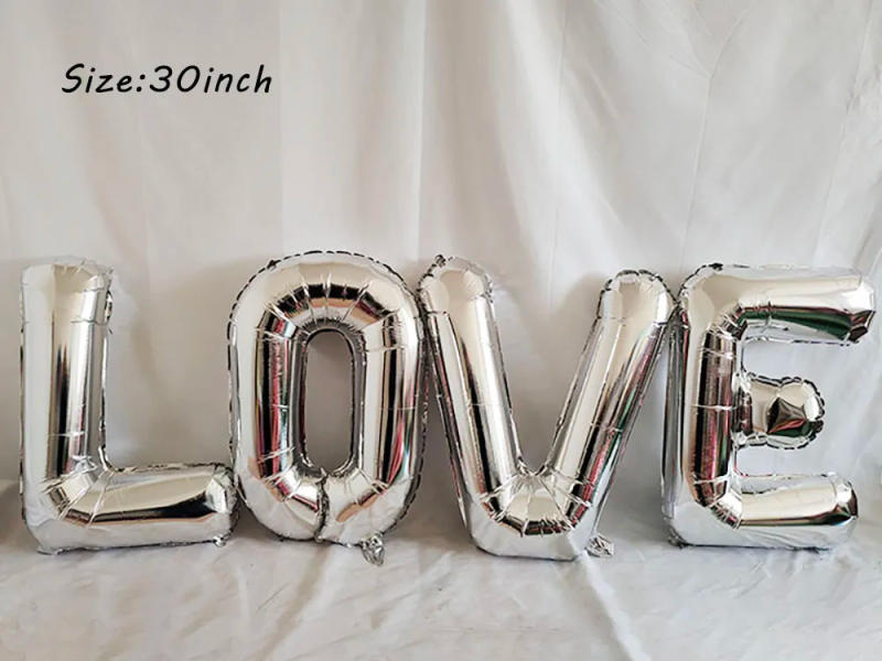 Description Picture 5 of item1set Big Red Love Heart Balloon Letter I,U Love Foil Balls For Wedding Decorations Valentines Birthday Bridal Party Decor Globos