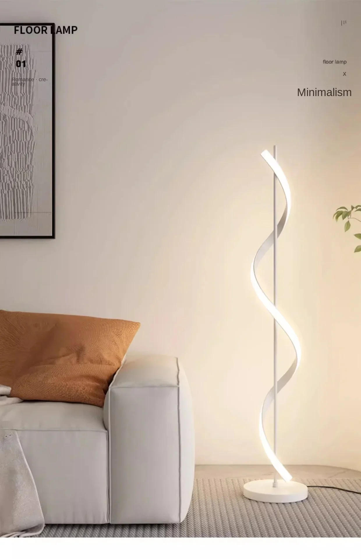 Description Picture 2 of itemNordic LED living room, bedroom, vertical bedside lamp, wall corner, floor standing desk lamp