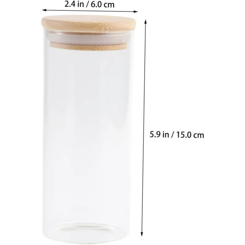 Description Picture 4 of itemHot Cocoa  Supplies Glass Food  Jars Glass Container Airtight Glass Canister Desk Dispenser Pantry Organization and  Glass  Cont