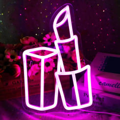 Lipstick Neon Sign LED Neon Light Sign For Bedroom Decor Preppy Room Decor Birthday Party