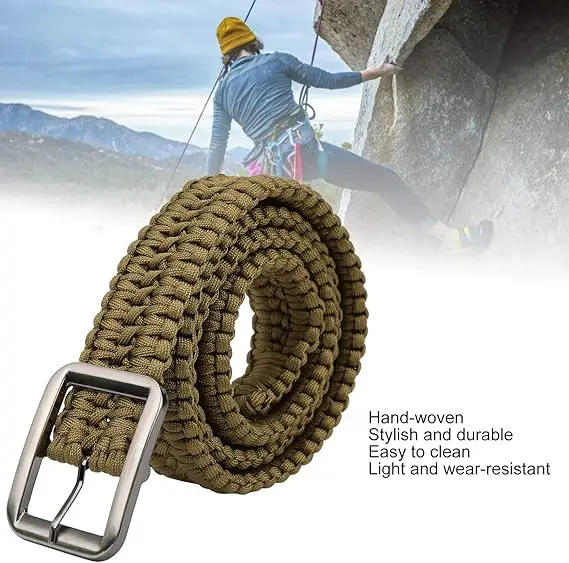 Description Picture 4 of itemTactical Paracord Waist Belt Hand Knitting Men Women Outdoor Camping Hunting Hiking Utility Waistband 1.2m  Emergency  Rope